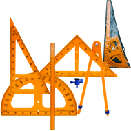 Set 5 piese mari de geometrie pentru table scolare, profesor